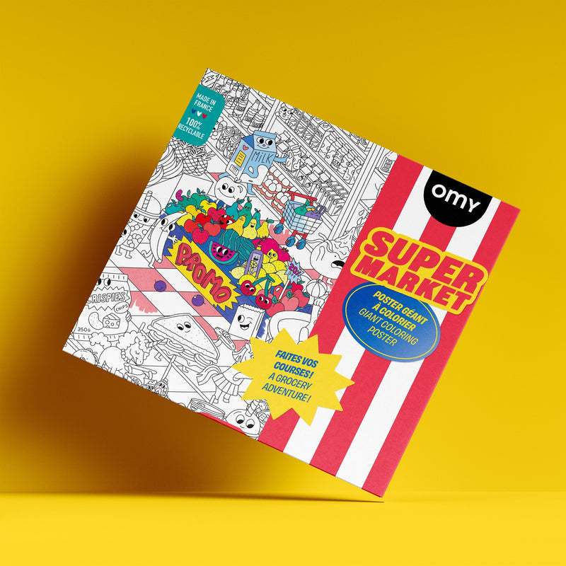 Poster géant Super Market à colorier | OMY