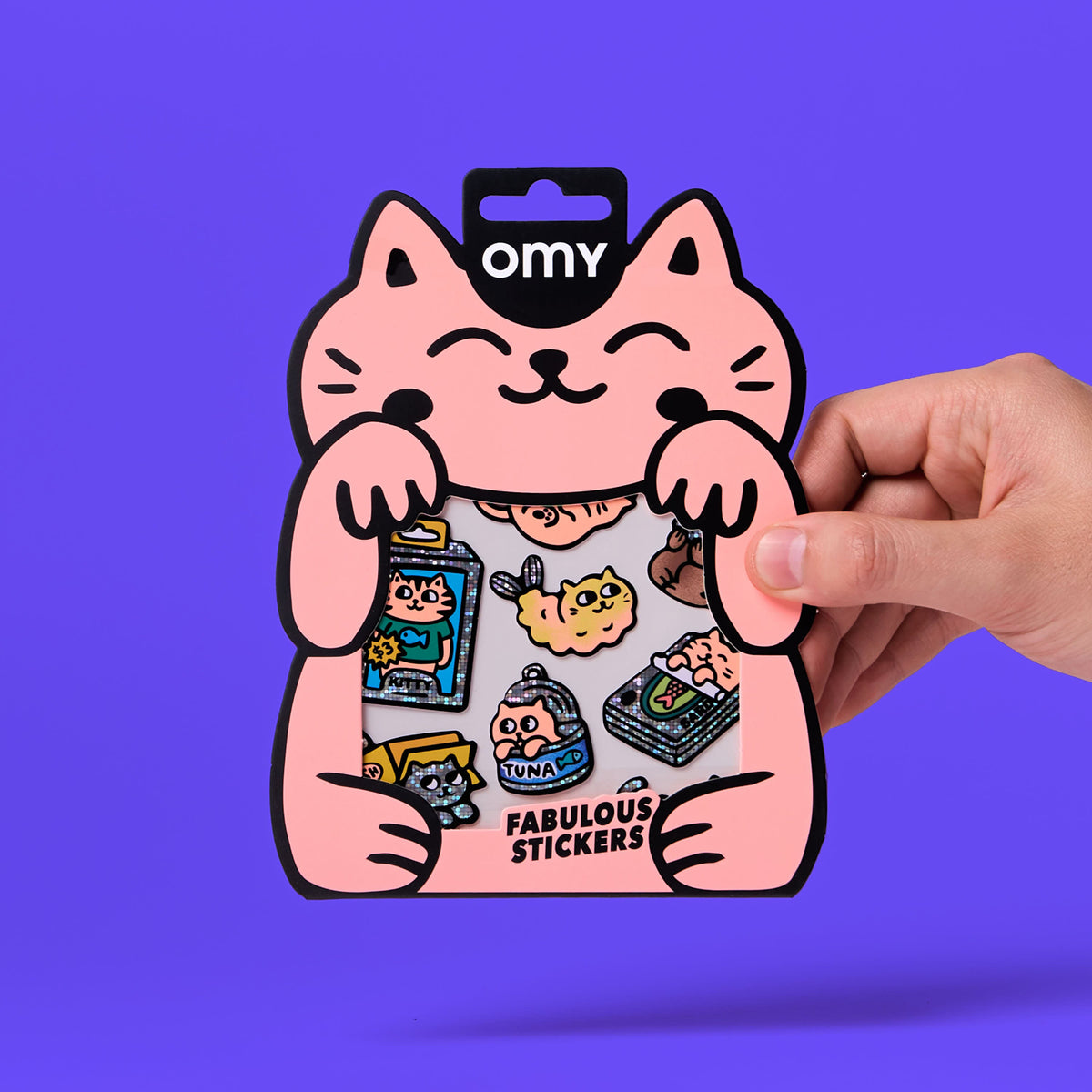 Stickers Big Kitty fluorescents et holographiques - OMY
