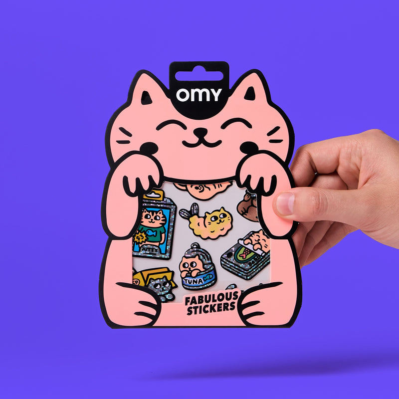 Stickers Big Kitty fluorescents et holographiques - OMY