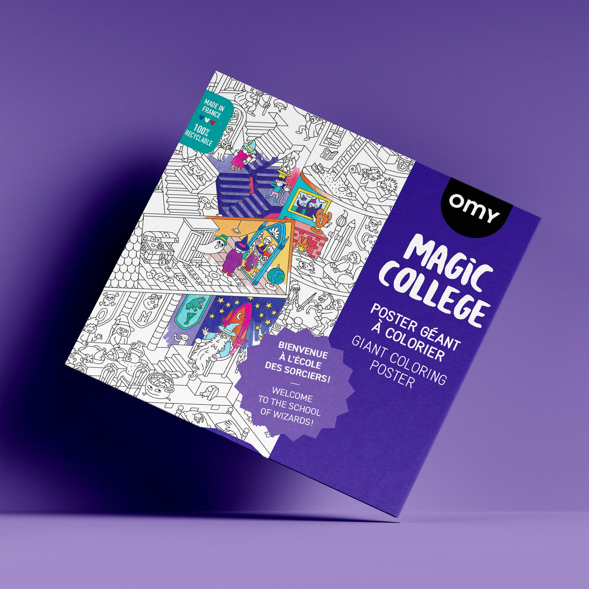 Poster géant à colorier Magic College - OMY
