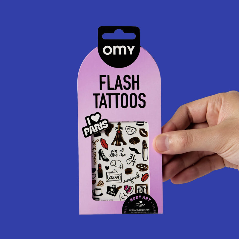 Mini tatouages temporaires I Love Paris - OMY