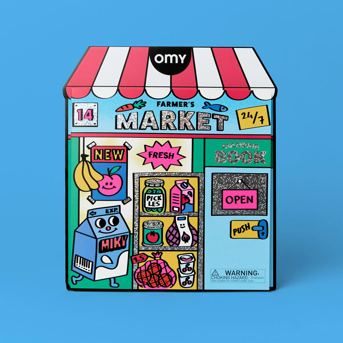 Farmer's Market, carnet de coloriage et stickers - OMY