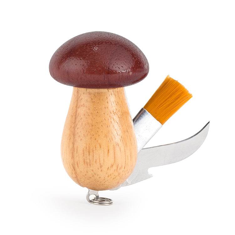 Outil porte-clés à champignons, lame et brosse, Kikkerland