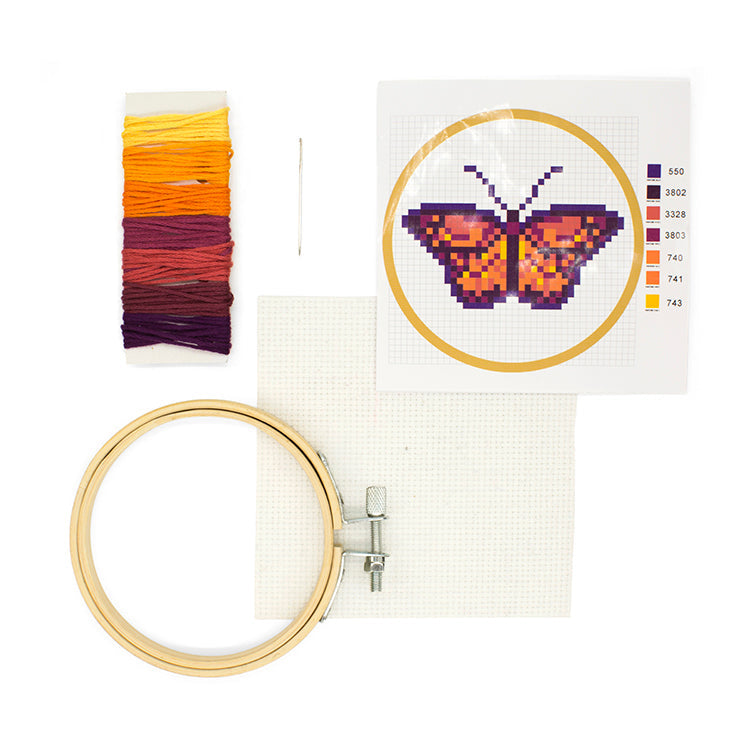 Mini-kit de point de croix Papillon