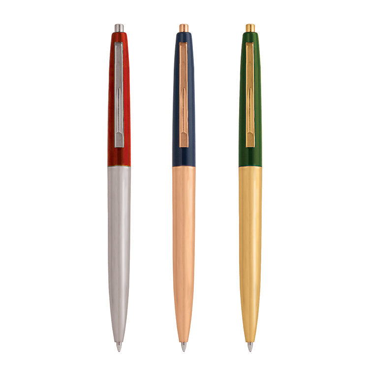 Lot de 3 stylos rétro métalliques - Kikkerland