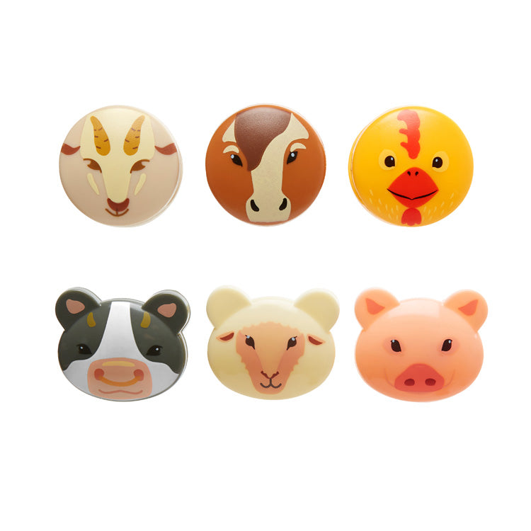 Pinces ferme-sachet Animaux de la ferme, lot de 6