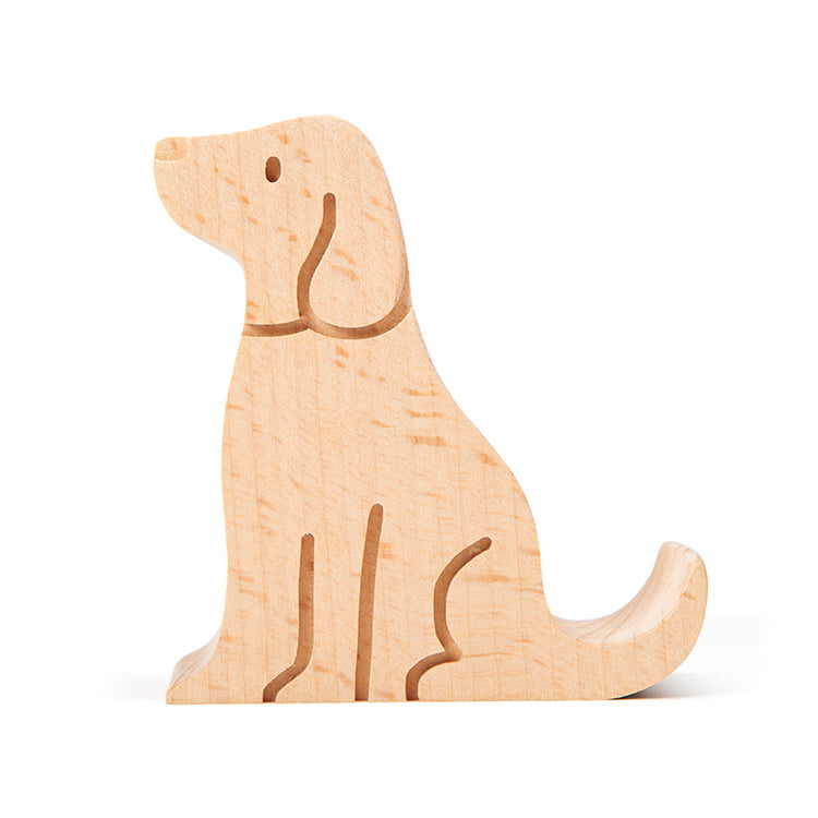 Support de téléphone Chien en hêtre