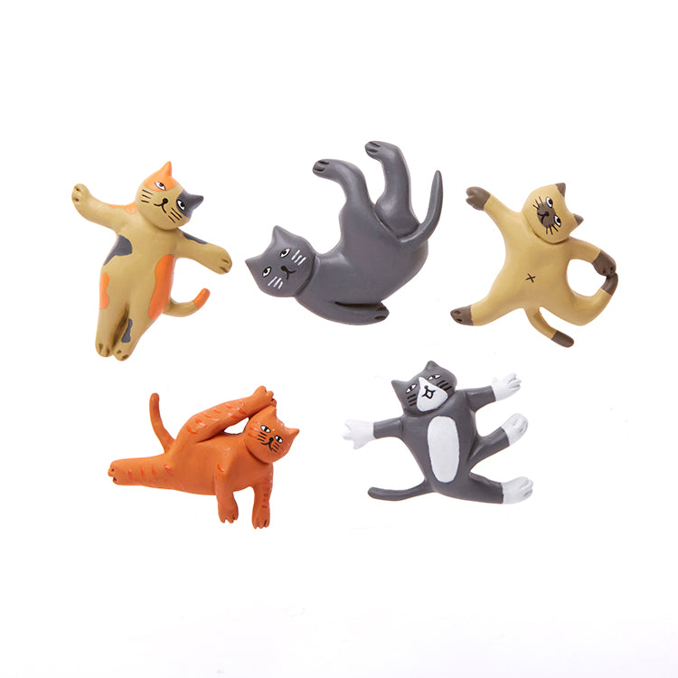 Aimants Chats yoga - Lot de 5