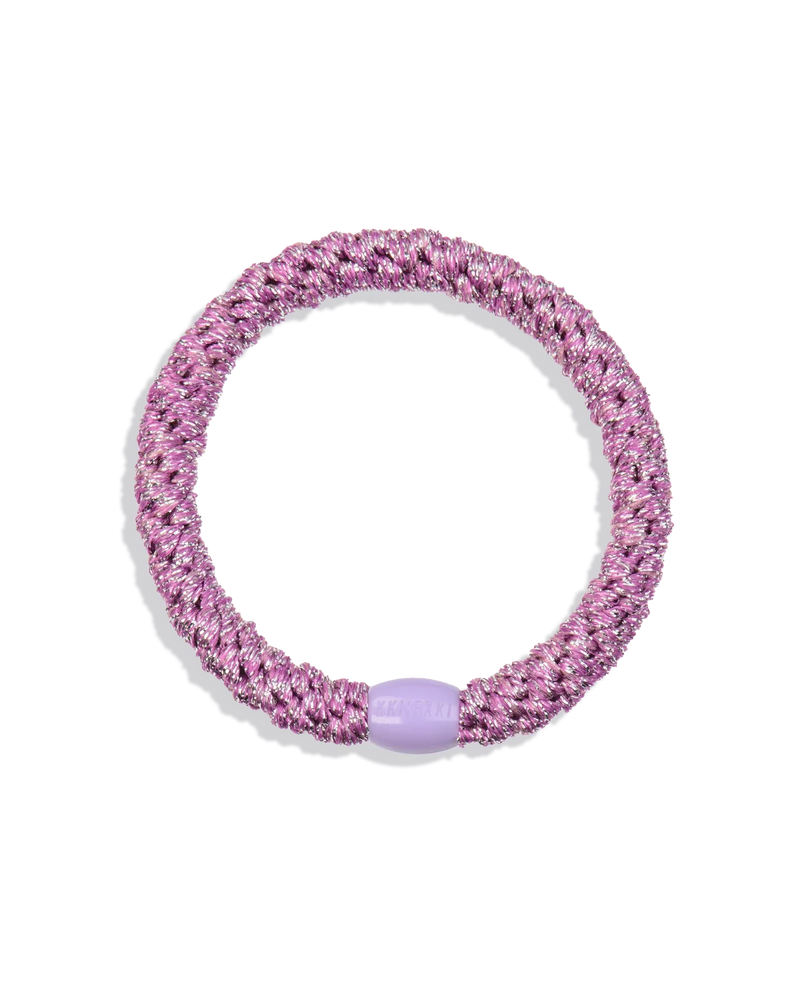 Élastique KKNEKKI rose et argenté pailleté