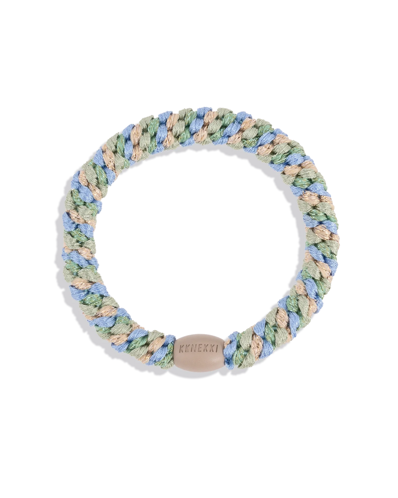 Élastique KKNEKKI pistache et bleu ciel pailleté