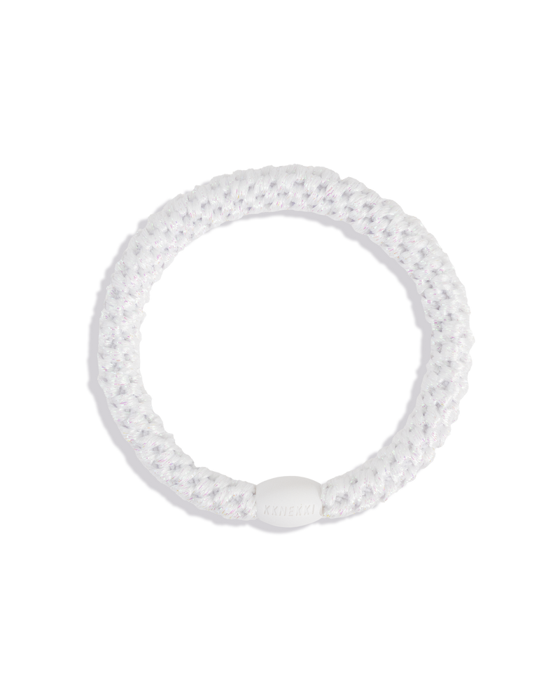 Élastique pour cheveux blanc pailleté - KKNEKKI