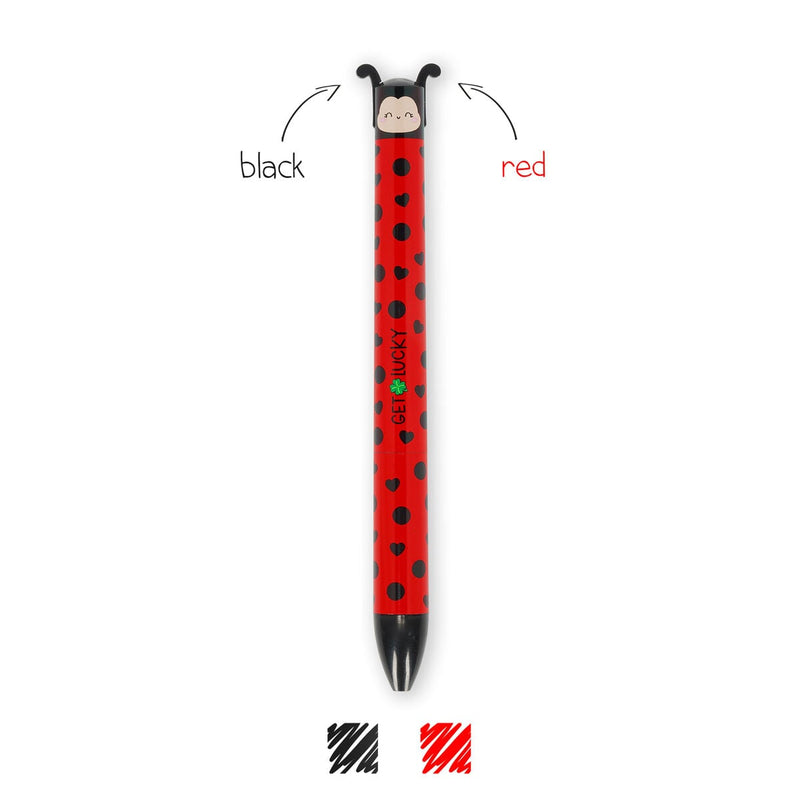 Stylo 2 couleurs LEGAMI Click&Clack Coccinelle