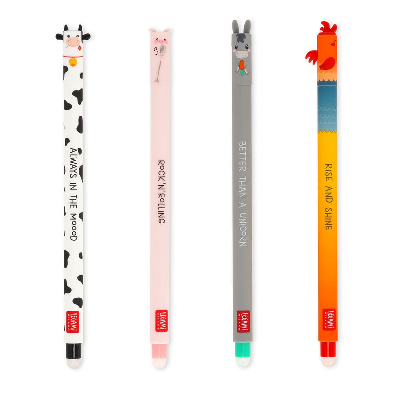 4 stylos effaçables LEGAMI Farm Sweet Farm