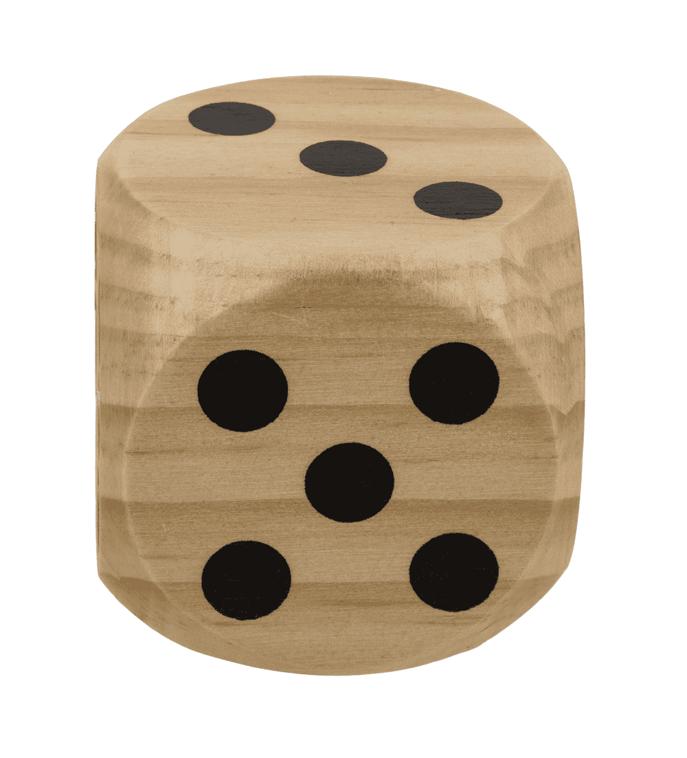 Grand dé en bois 6 cm