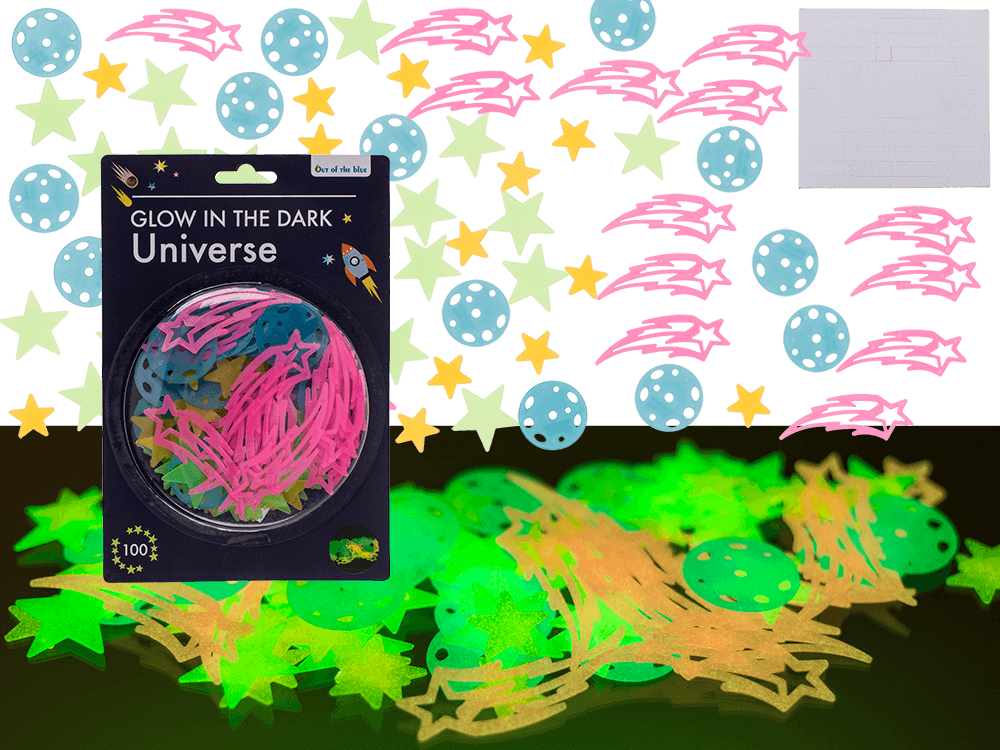 Décors phosphorescents Univers, 100 pièces