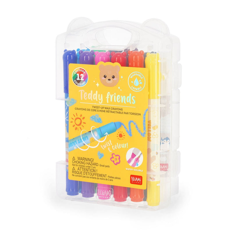 Crayons gras rotatifs LEGAMI Teddy Friends, set de 12