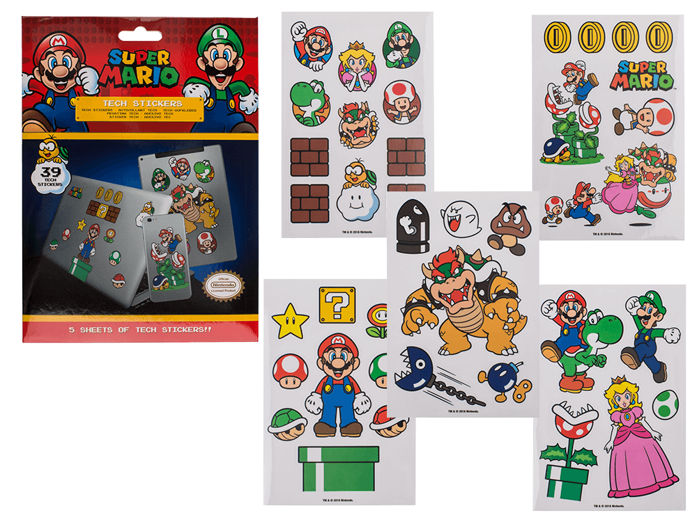 39 autocollants Super Mario Mushroom Kingdom