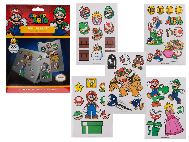 39 autocollants Super Mario Mushroom Kingdom