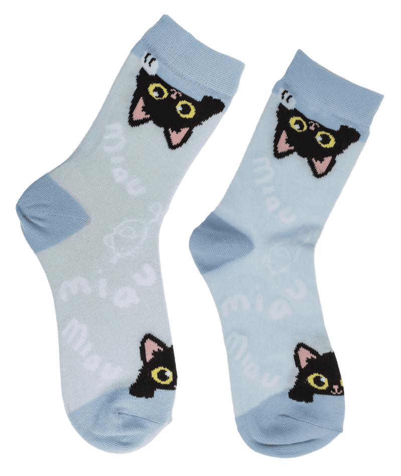 Chaussettes chats noirs sur bleu clair, 36–42