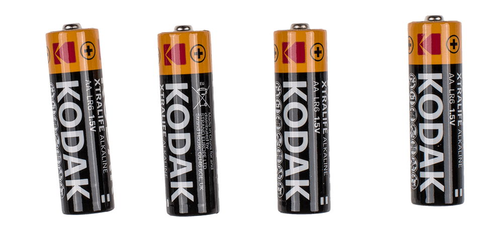 Quatre piles alcalines Kodak Xtralife AA, 1,5 V