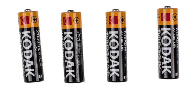 Quatre piles alcalines Kodak Xtralife AA, 1,5 V