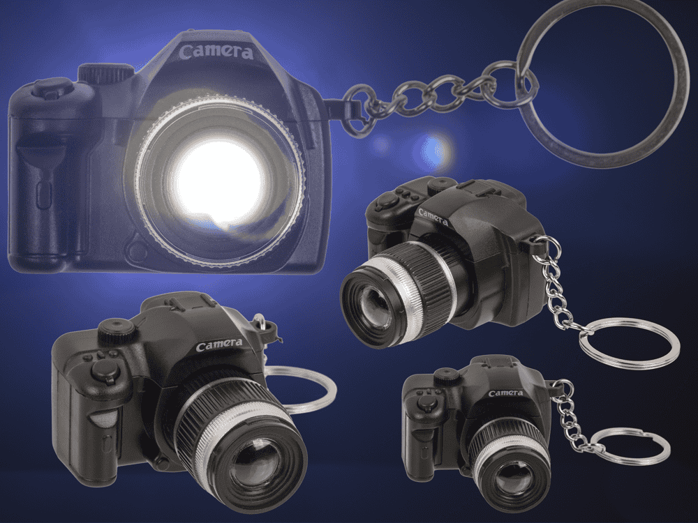 Porte-clés appareil photo avec LED et son