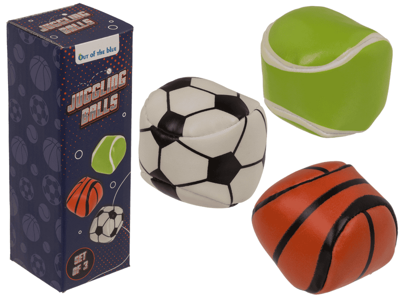 Trois balles de jonglage motifs sport
