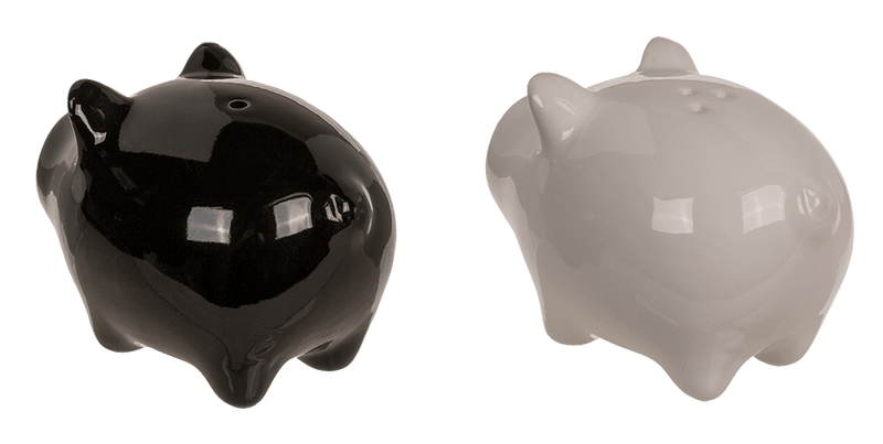 Salière et poivrière cochons aimantés