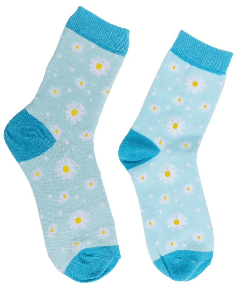 Chaussettes marguerites bleu clair, 36-42