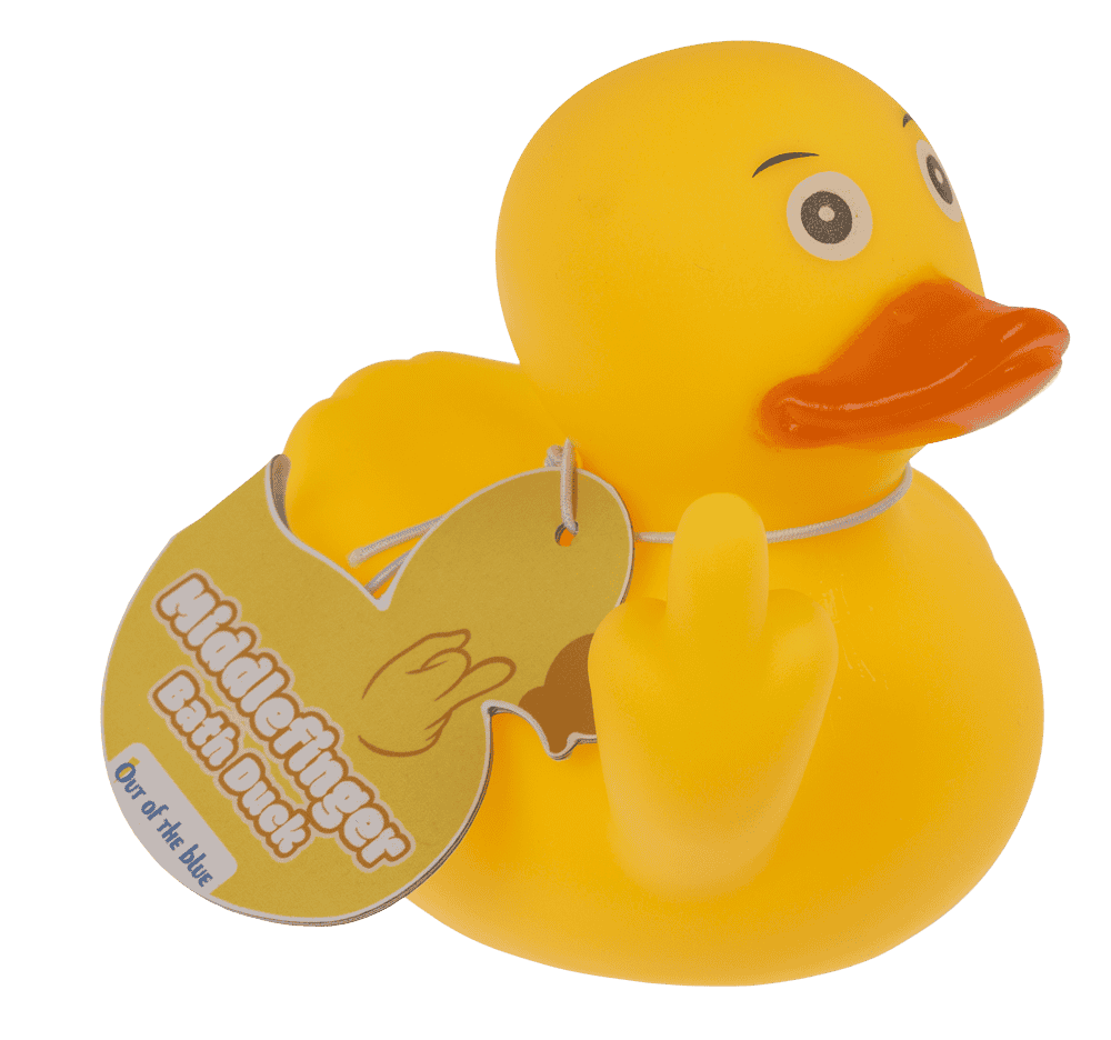 Canard de bain couineur doigt d’honneur