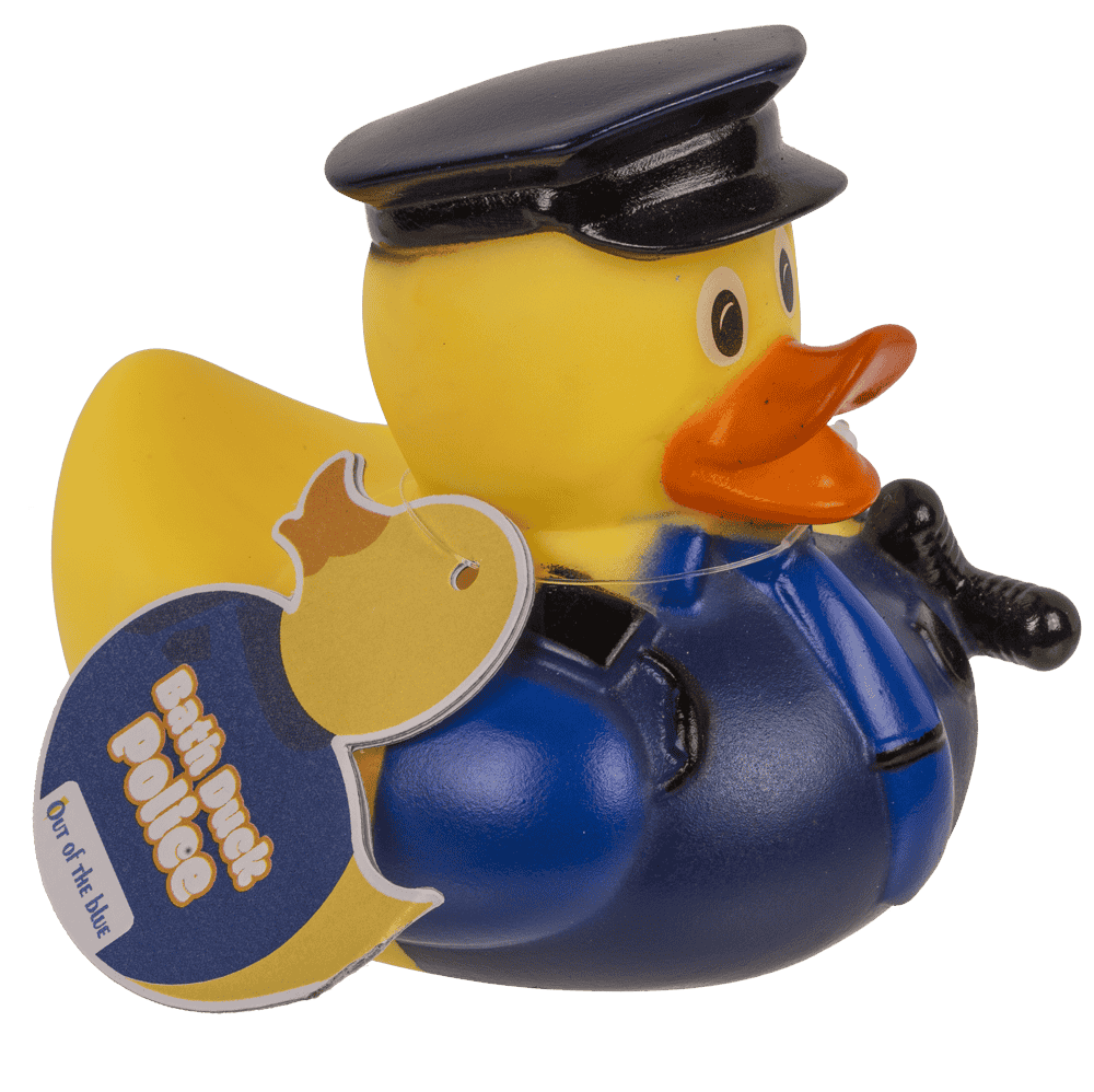 Canard couineur police avec uniforme bleu