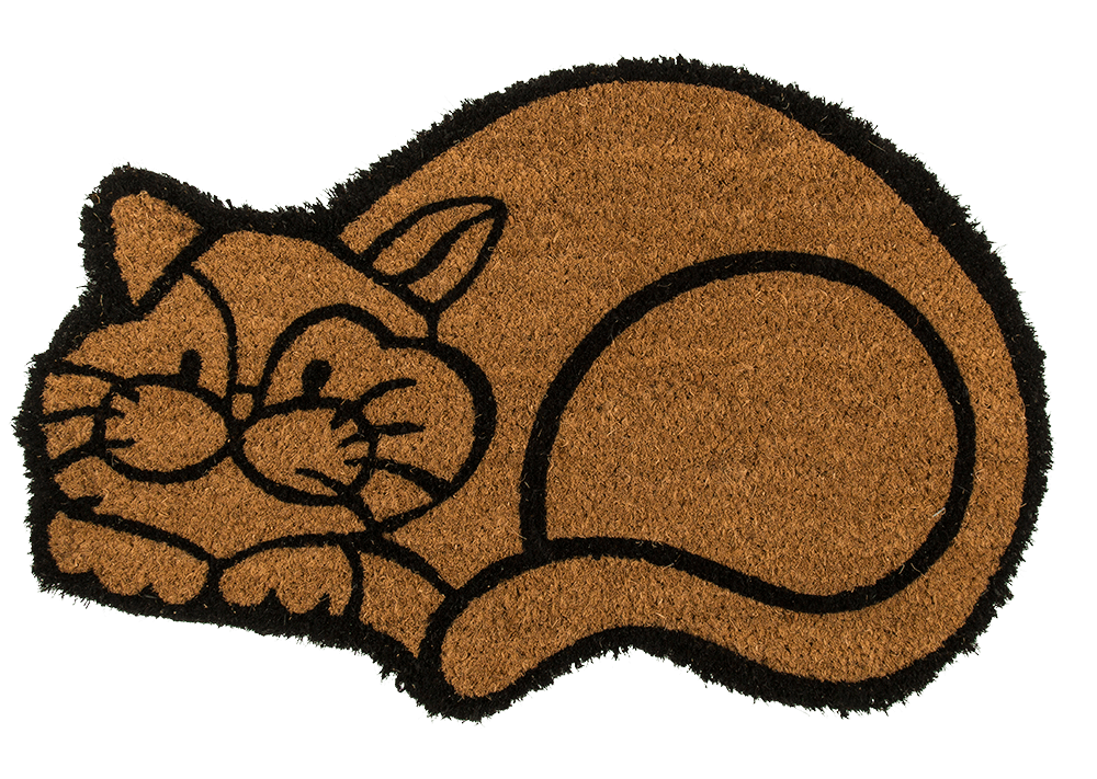 Paillasson chat en coco 60 × 40 cm