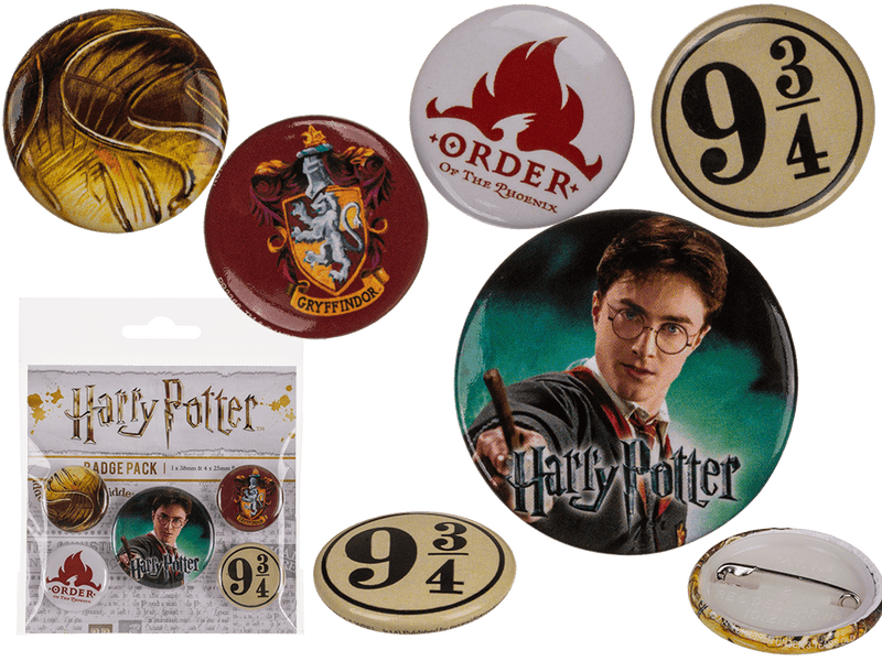 Cinq badges Harry Potter Gryffondor