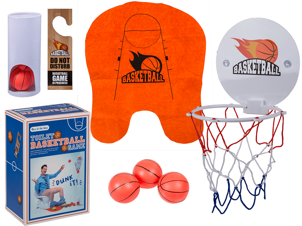 Jeu de basketball pour toilettes, coffret sept pièces