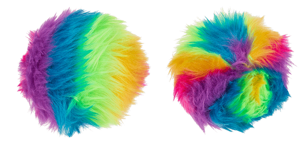 Balle arc-en-ciel en peluche, diamètre 7,5 cm