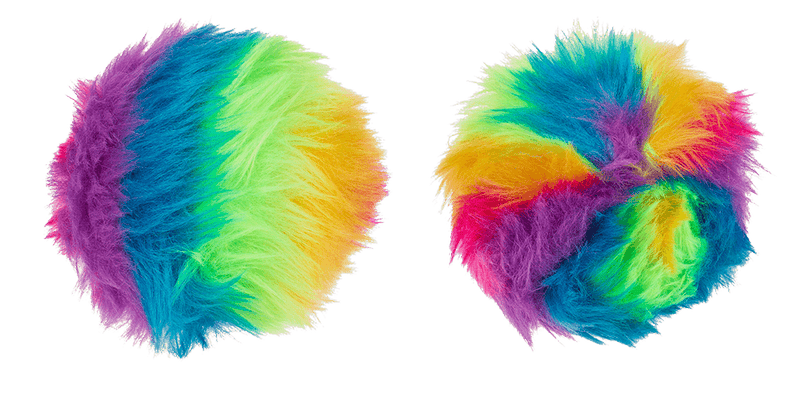 Balle arc-en-ciel en peluche, diamètre 7,5 cm