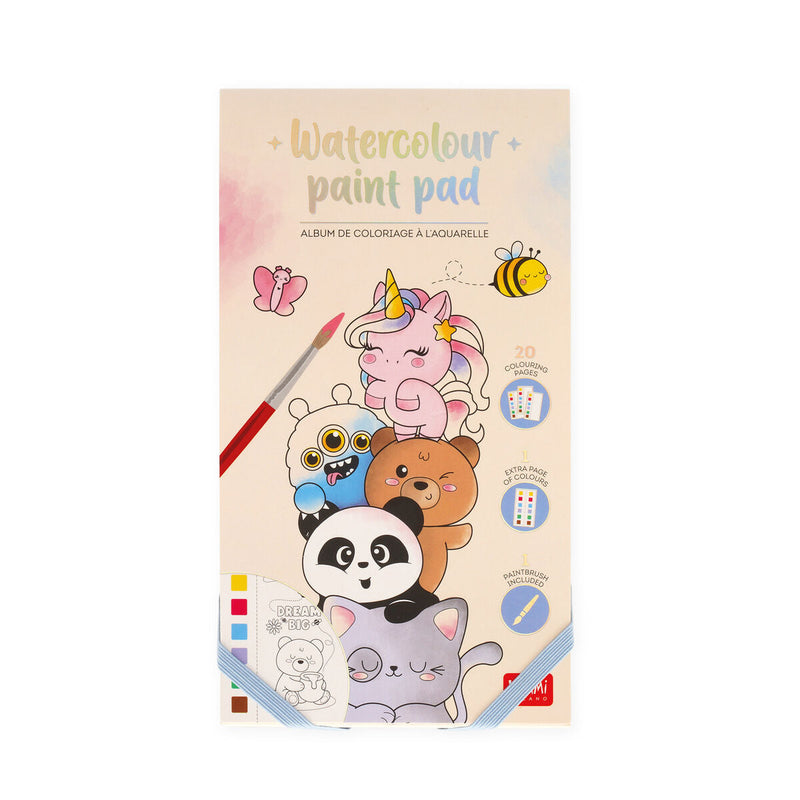 Album aquarelle LEGAMI Cute Animals avec pinceau