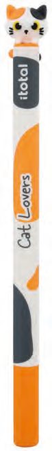 Stylo effaçable Climby chat tricolore, encre orange
