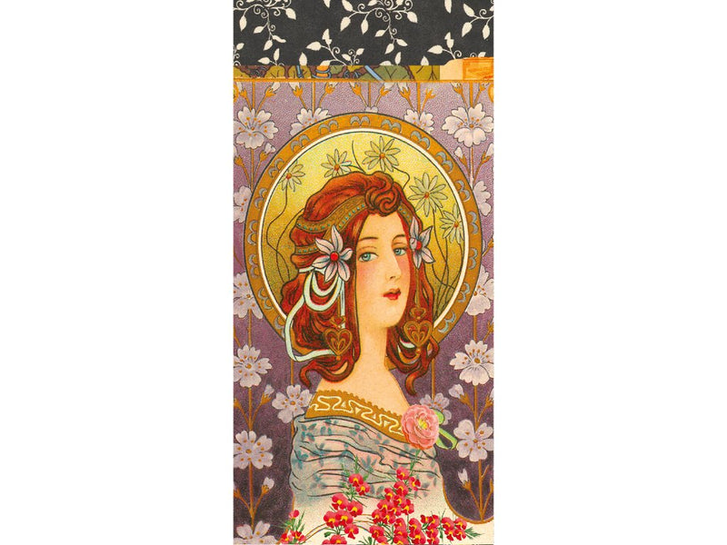 Carte postale Portrait fleuri, 10 × 21 cm - Gwenaëlle