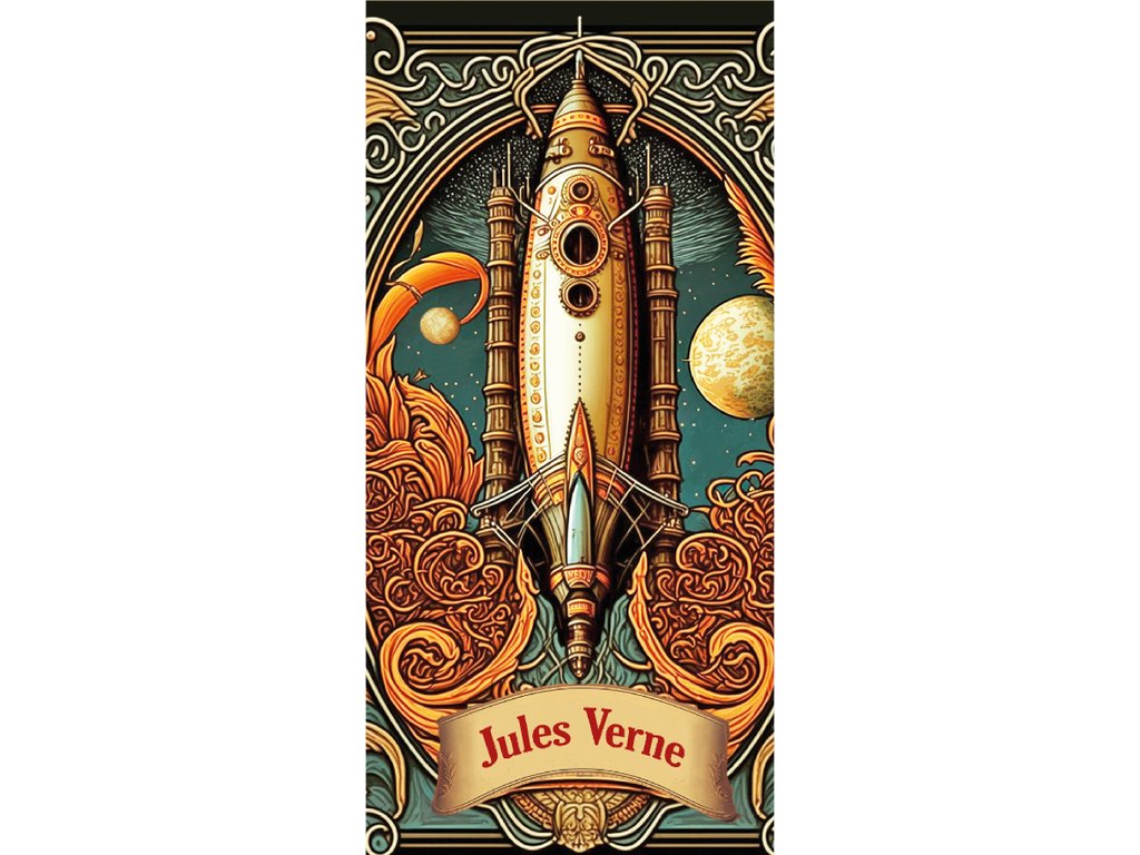 Carte postale Jules Verne, 10 × 21 cm - Gwenaëlle