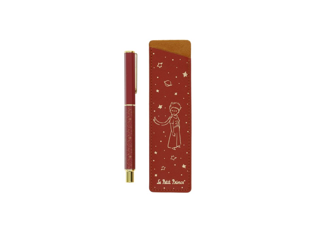 Stylo à bille Le Petit Prince bordeaux avec étui