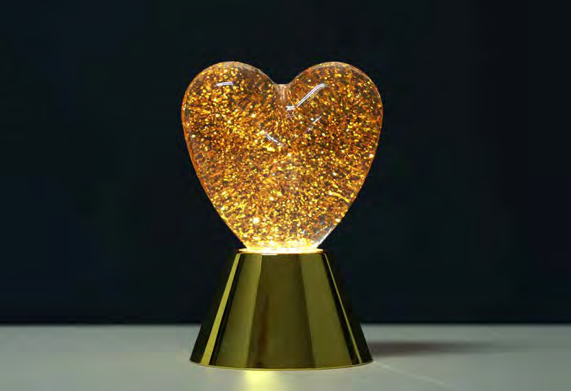 Lampe cœur Golden Heart dorée i-Total