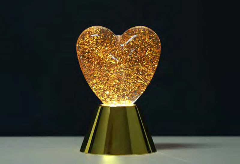 Lampe cœur Golden Heart dorée i-Total