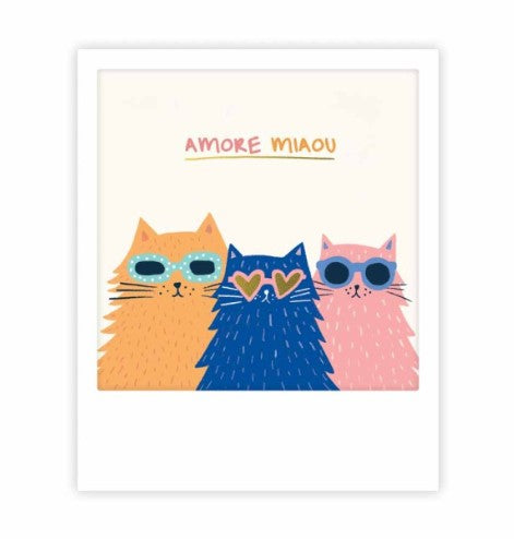 Mini carte Amore miaou, 9 × 11 cm - Pickmotion