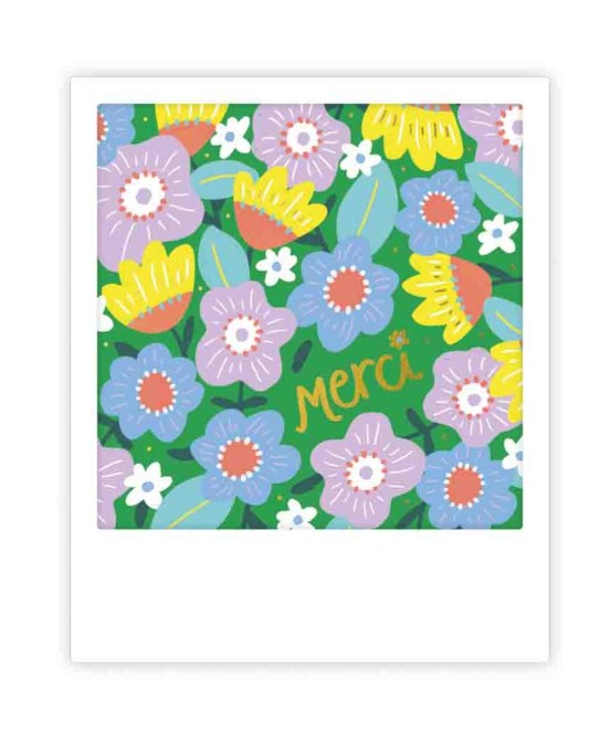Mini carte Merci au champ de fleurs, Pickmotion