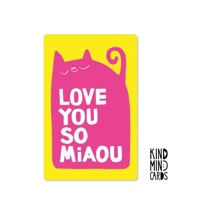 Carte Neon Kind Mind Love you so miaou | Pickmotion