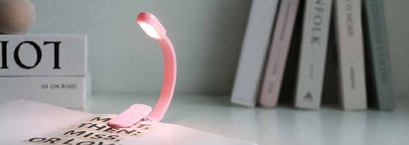 Lampe de lecture LED à pince rose pastel, i-Total