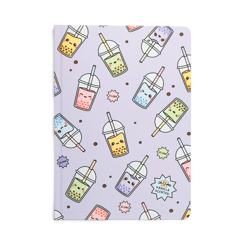 Carnet A5 parfumé Bubble Tea à pages blanches