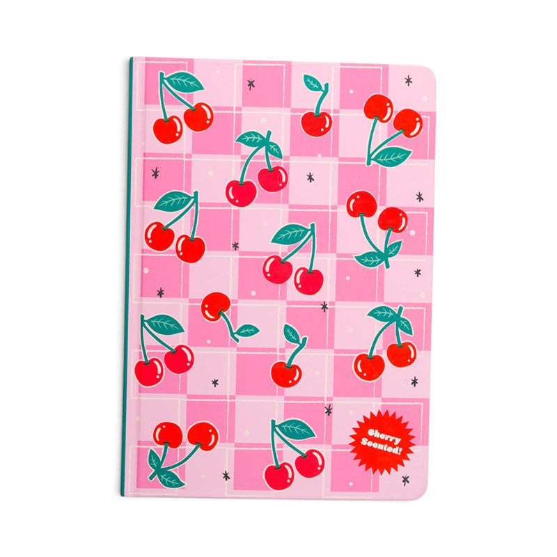 Carnet Cerises A5 parfumé, cinquante pages blanches