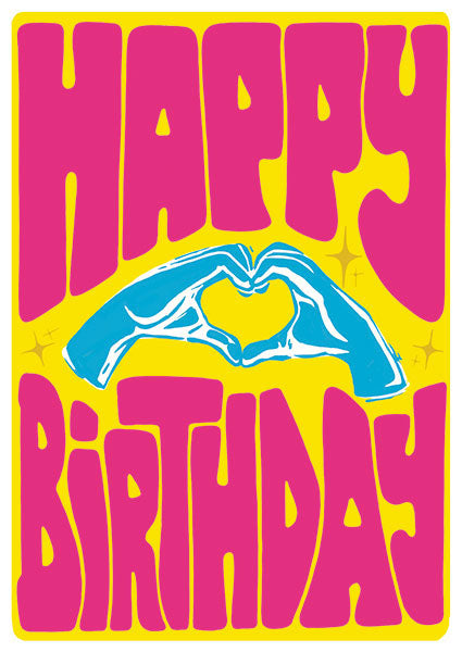 Carte Happy Birthday, mains en cœur, ACTE TRE